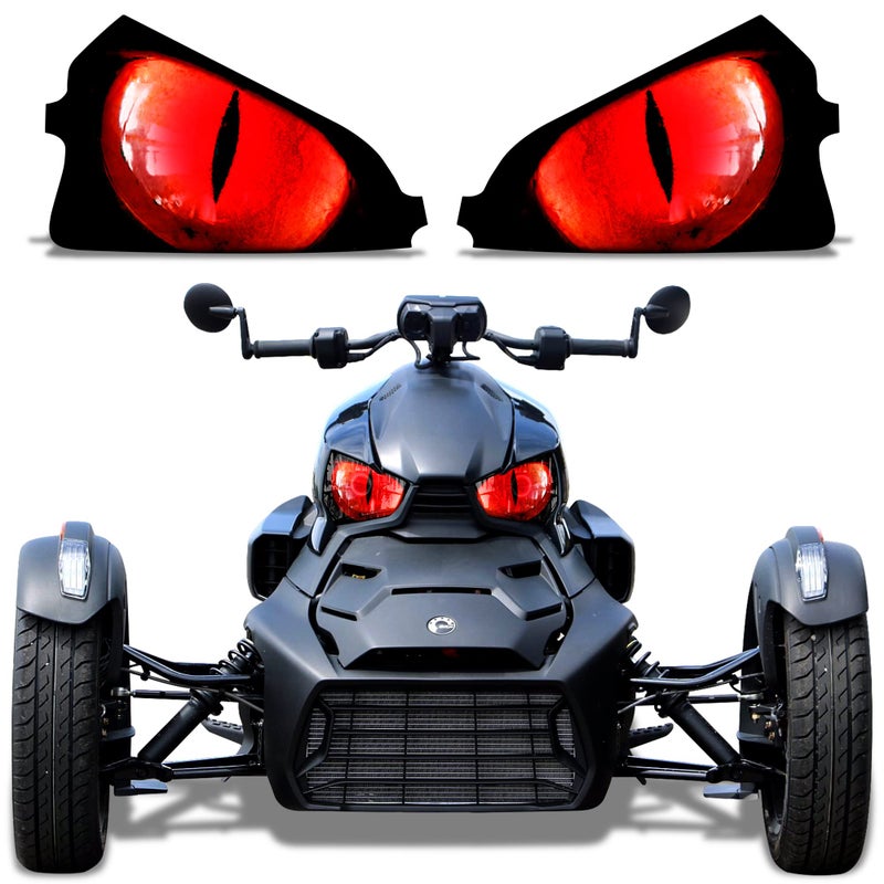 غطاء رسومات العين لمصابيح AMR Racing Roadster متوافق مع CanAm Ryker 2019-2022 باللون الأحمر القمري AMR22375