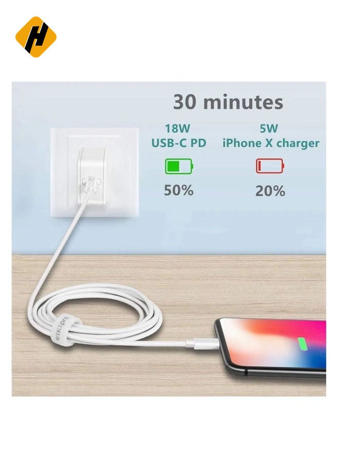 HuHa - USB C to Lightning Cable 6.6ft [Apple MFi Certified] PD Fast Charging and Hi-speed Syncing Cord Compatible with iPhone X/XS/XR/XS MAX/8/8 Plus, iPad Pro 2017 - Image 1