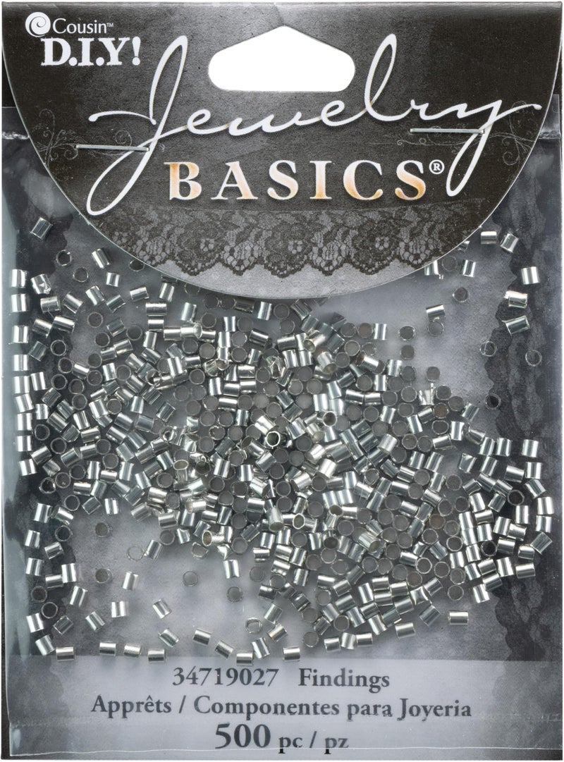 Cousin Jewelry Basics 500Piece Crimp Tube Silver 2mm