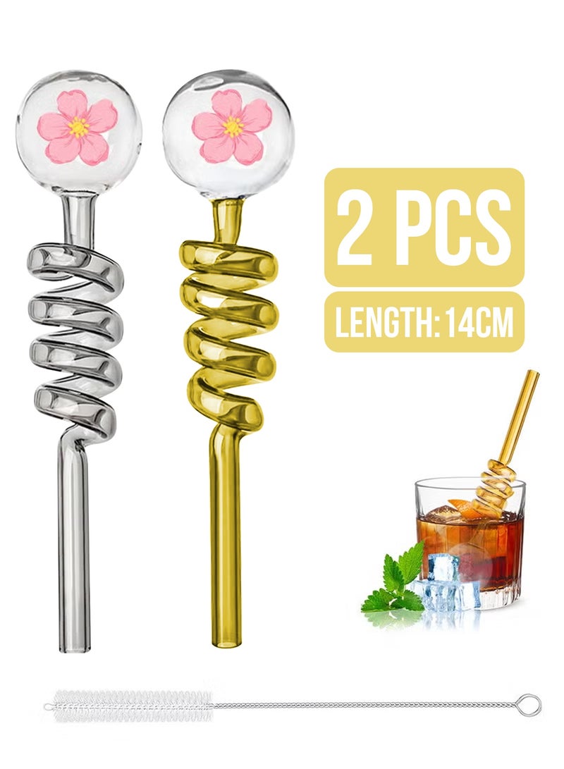 Premium Heat-Resistant Glass Straw Set (2PCS) – High Borosilicate Tube for Smooth Airflow, Durable, Reusable & Easy Cleaning - Image 1