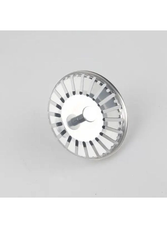 Dual Function Stainless Steel Sink Strainer Drain Plug Hair Catcher 1 Set - Image 2