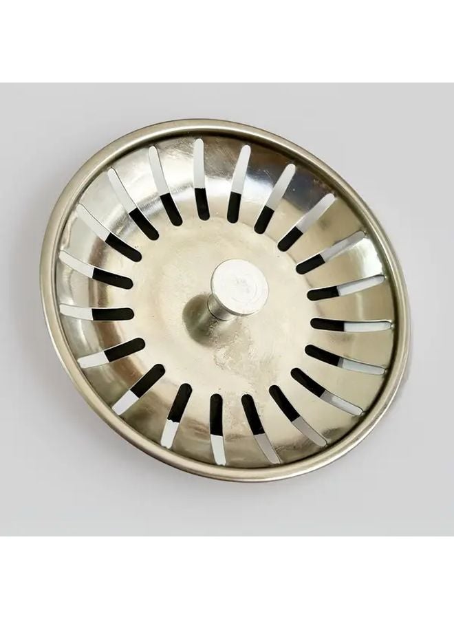 Dual Function Stainless Steel Sink Strainer Drain Plug Hair Catcher 1 Set - Image 4