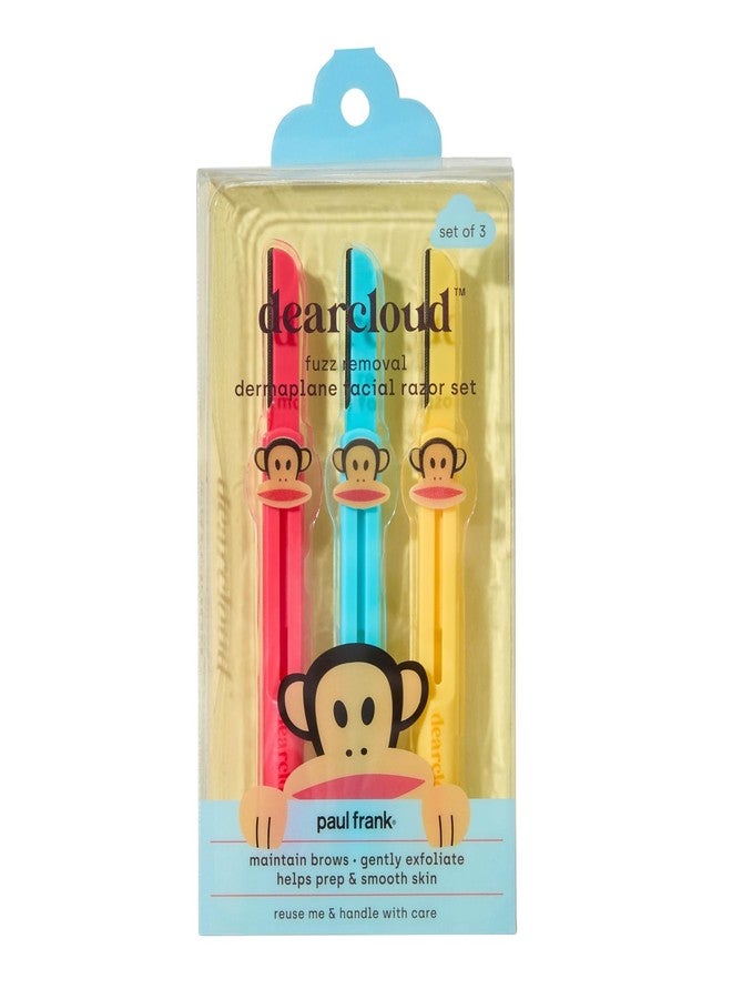 dearcloud Paul Frank Retractable Dermaplane Facial Razor Set - Smooth & Exfoliate Skin (3 pack) - Image 1