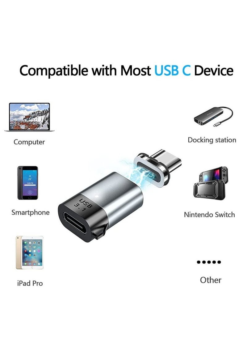 Captaintech Magnetic USB C Adapter, 24Pins Type C Connector,PD 100W Fast Charging 10Gb/s Data Transfer Compatible with iPad MacBook Pro Air Switch - Image 4