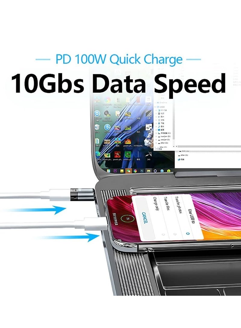 Captaintech Magnetic USB C Adapter, 24Pins Type C Connector,PD 100W Fast Charging 10Gb/s Data Transfer Compatible with iPad MacBook Pro Air Switch - Image 3