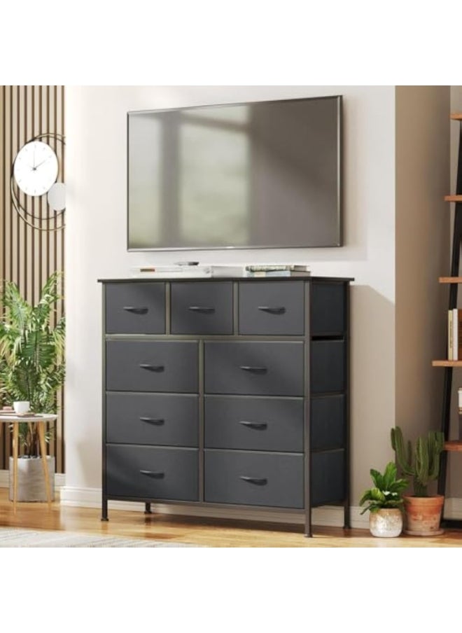 Apexll 9-Drawer Fabric Dresser – Tall Chest of Drawers with Wood Top & Steel Frame – Foldable Storage Organizer for Bedroom, Hallway & Nursery  - Image 4