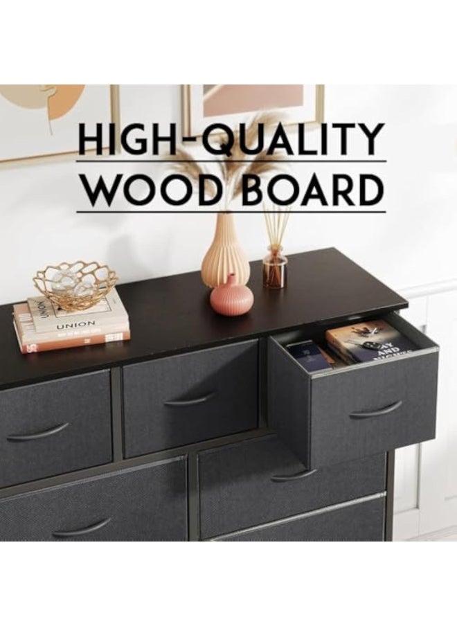 Apexll 9-Drawer Fabric Dresser – Tall Chest of Drawers with Wood Top & Steel Frame – Foldable Storage Organizer for Bedroom, Hallway & Nursery  - Image 3