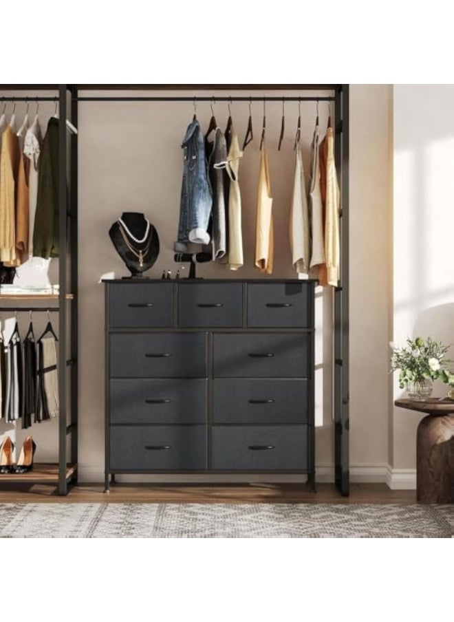 Apexll 9-Drawer Fabric Dresser – Tall Chest of Drawers with Wood Top & Steel Frame – Foldable Storage Organizer for Bedroom, Hallway & Nursery  - Image 2