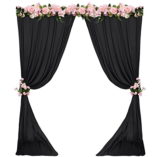 Mohoeey 10 ft x 10 ft Black Backdrop Curtains Panels, Wrinkle Free Polyester Photography Backdrop Drapes,Wedding Party Home Decoration Supplies - Image 4