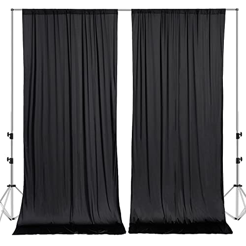 Mohoeey 10 ft x 10 ft Black Backdrop Curtains Panels, Wrinkle Free Polyester Photography Backdrop Drapes,Wedding Party Home Decoration Supplies - Image 1