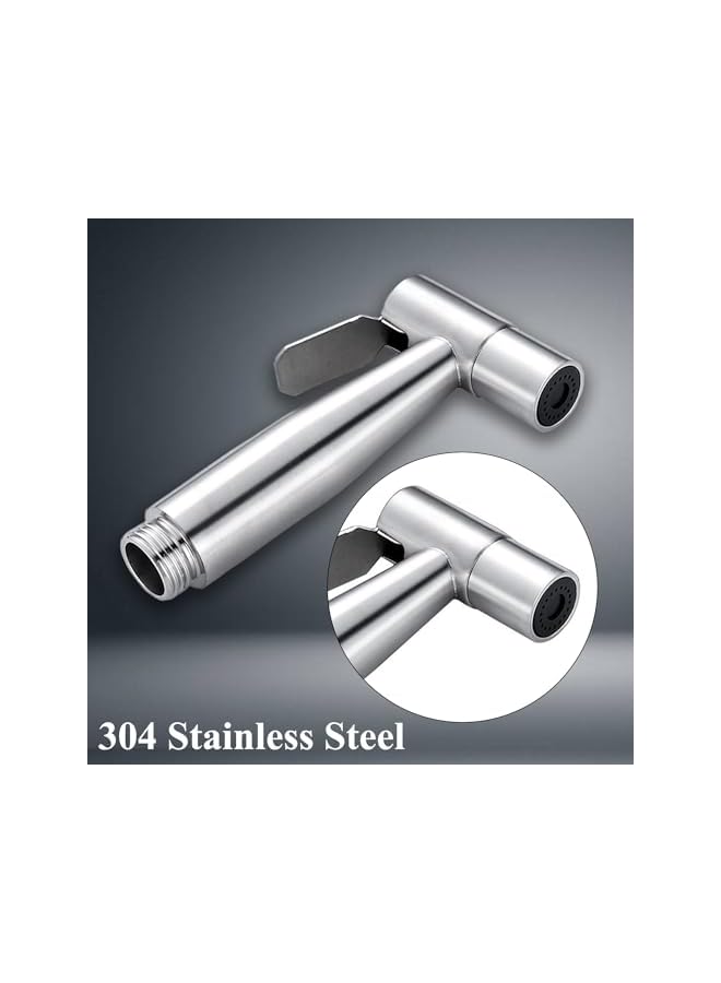 The Bros رشاش بيديت محمول من بروز للمرحاض، صنبور بيديت من الفولاذ المقاوم للصدأ قابل للتعديل بضغط 7/8" مجموعة رشاش حفاضات مع ملحق خرطوم للحمام - Image 4