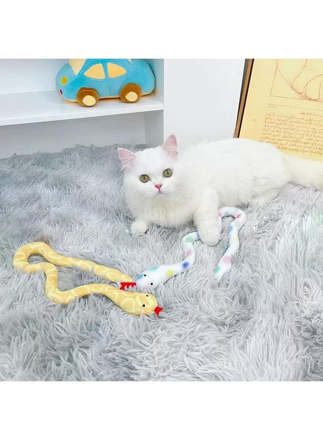 Andiker 2PCS Snake Cat Toys, 23.6 Inches Long Realistic Snake Shape Cat Plush Toy with Bite-Resistant Fabric Interactive Cats Toy for Indoor Cats to Bite Chew Keep Teeth Clean (Yellow&Green) - Image 5