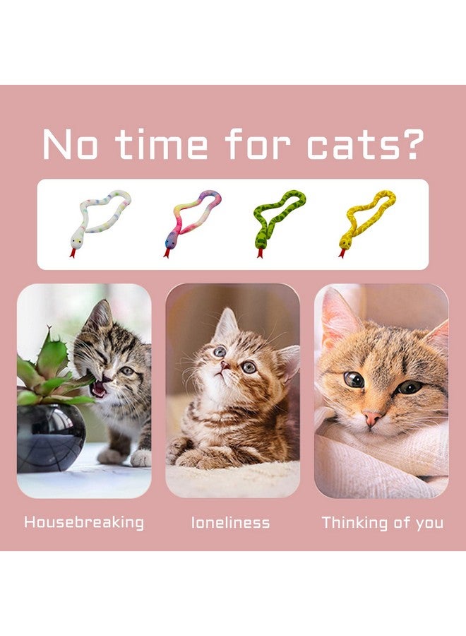 Andiker 2PCS Snake Cat Toys, 23.6 Inches Long Realistic Snake Shape Cat Plush Toy with Bite-Resistant Fabric Interactive Cats Toy for Indoor Cats to Bite Chew Keep Teeth Clean (Yellow&Green) - Image 4