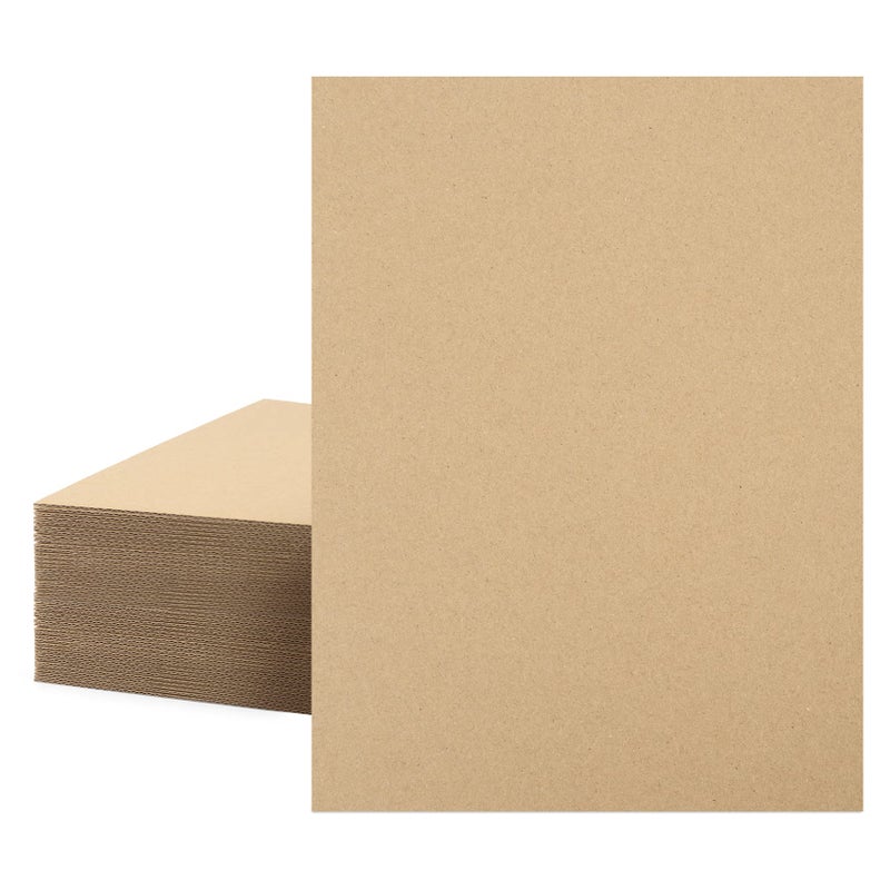 MBC MAT BOARD CENTER Mat Board Center 50 Corrugated Cardboard Sheets 9x12 Inches Flat Card Board Inserts for Packing Shipping Mailing DIY Crafts