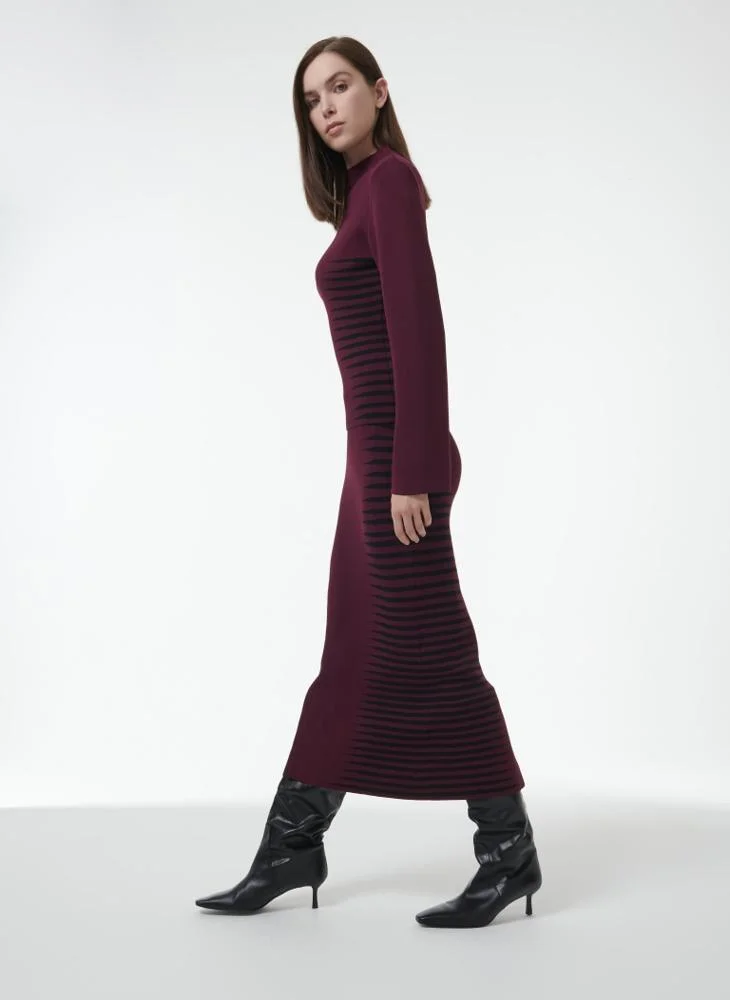 Leem Jacquard Knit Fitted Top
