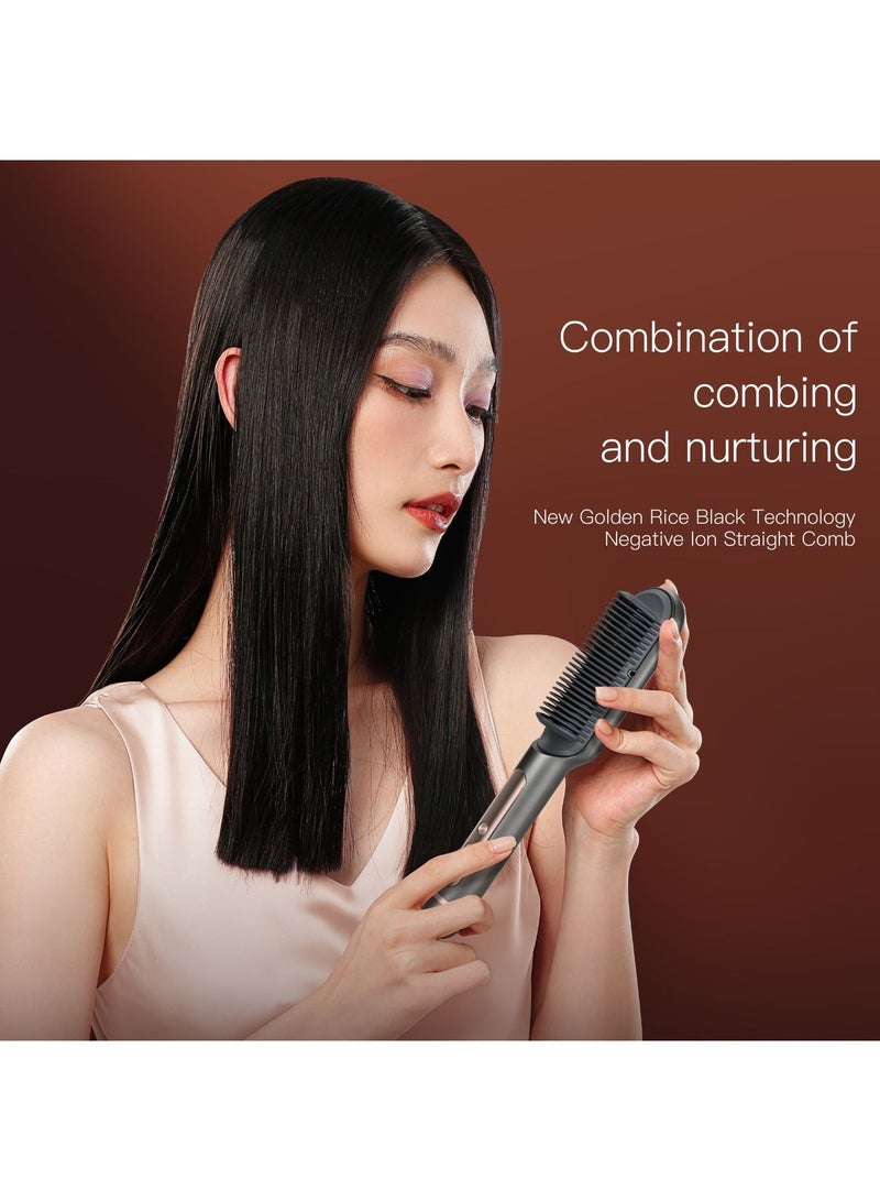 Fancy only Professional Hair Straightening Brush With Negative Ion Technology, 9 Heat Settings, LED Display, Anti-Scald & Auto Shut-Off – Fast Heating, Frizz-Free Styling For All Hair Types - Image 2