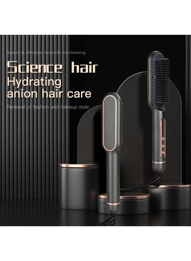 Fancy only Professional Hair Straightening Brush With Negative Ion Technology, 9 Heat Settings, LED Display, Anti-Scald & Auto Shut-Off – Fast Heating, Frizz-Free Styling For All Hair Types - Image 5