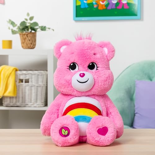 Care Bears 14" Cheer Bear Plushie - Medium Size - Pink Plushie for Ages 4+ – Perfect Stuffed Animal Holiday, Birthday Gift, Super Soft and Cuddly – Good For Girls and Boys, Employees, Collectors - Image 5
