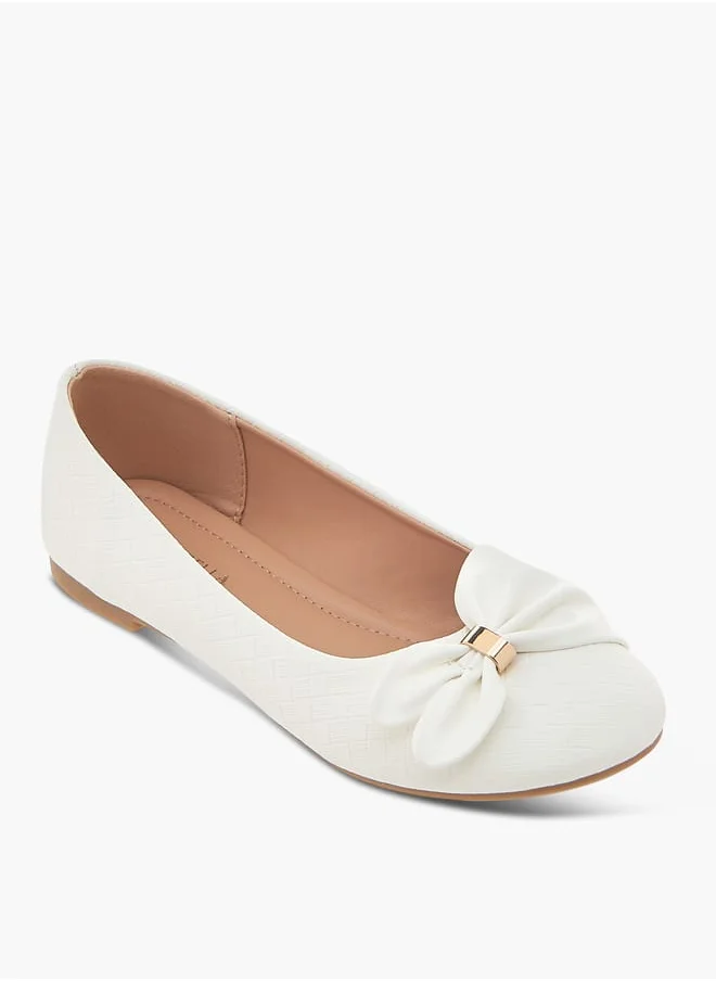 Flora Bella By Shoexpress Girls Bow Detail Ballerina With Slip On Closure