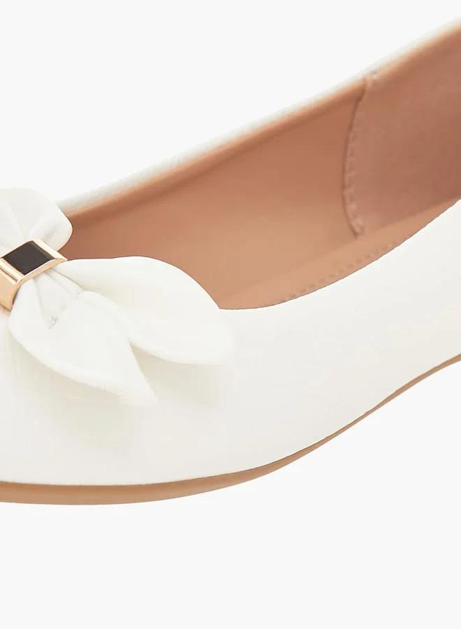 Flora Bella By Shoexpress Girls Bow Detail Ballerina With Slip On Closure