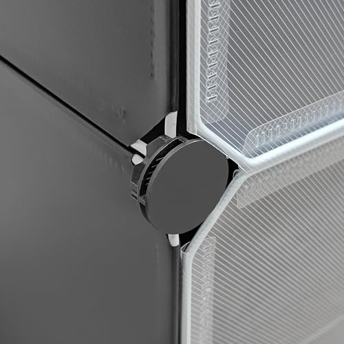 ALOXE Foldable Cupboard for Bedroom Clothes | Black Plastic Almirah with Transparent Door | Portable Wardrobe, Collapsible Storage Organizer - Image 5