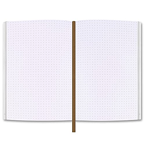 Moonster Dot Grid Journal Notebook Paper - by MOONSTER® for Refillable Leather Journals – A5 Hardcover 70gsm Dotted Notebooks for Work 8.25 x 5.75 Inches with 320 Page Refill Note Book and Helpful Bookmark - Image 1
