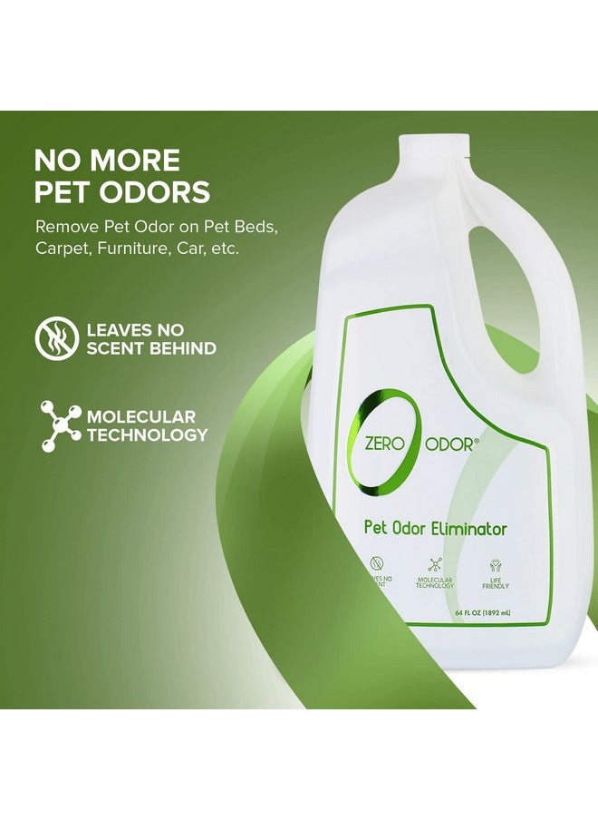 Zero Odor Zero Odor - Pet Odor Eliminator - Air & Surface Odor - Patented Molecular Technology Best For Carpet, Furniture, Pet Bed - Smell Great Again, 64oz Refill  - Image 2