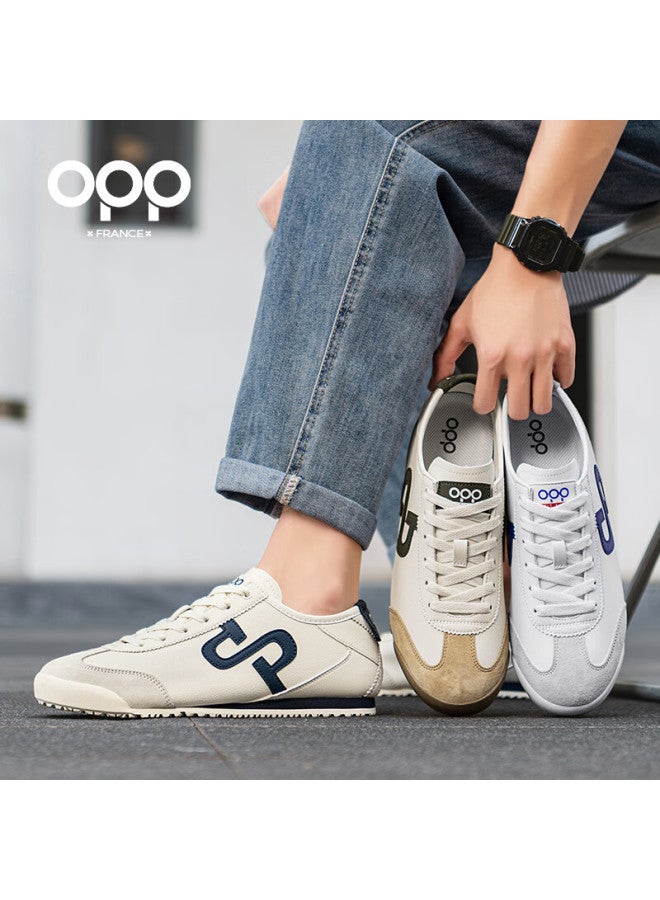 Opp Men's Lightweight Soft-soled Casual Shoes, Versatile Commuter Sneakers, Shock-absorbing Training Shoes For Men P020 Beige Blue 42 - Image 4