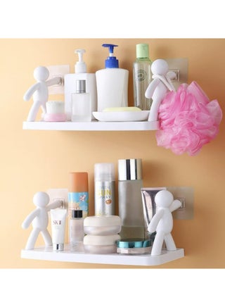 أرفف تخزين معلقة على الحائط لرف الحمام الإبداعي - أرفف تخزين مستحضرات التجميل ذاتية اللصق أرفف عائمة للحمام والمطبخ - pzsku/Z22B1863E768260CF46CAZ/45/_/1738490571/4dec306f-4395-4a0b-a8e5-654fc8c7753e