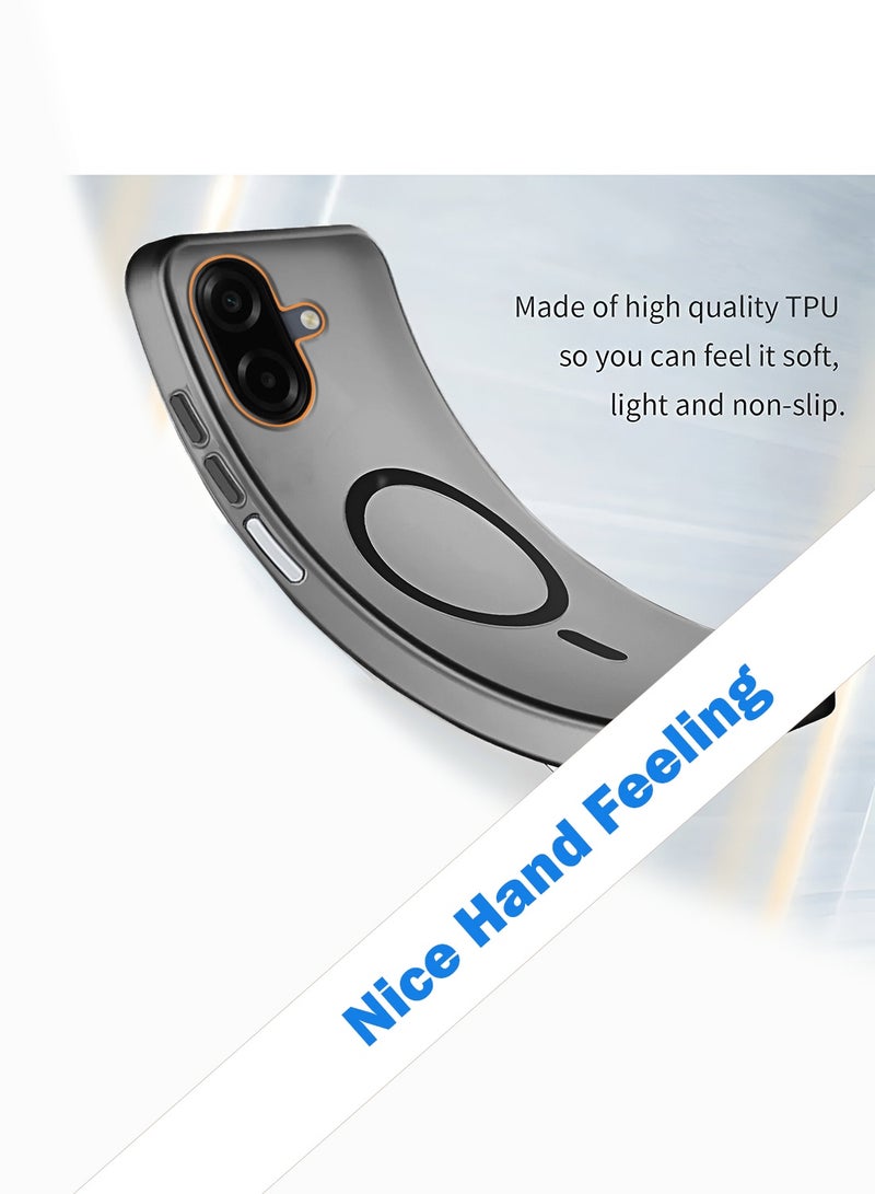 Wtech Samsung Galaxy A07 4G 2025 Hybrid Translucent Magsafe with Magnetic Charging Raised Camera Lips Elegant Look Case Cover (MCMPMN) - Black - Image 3