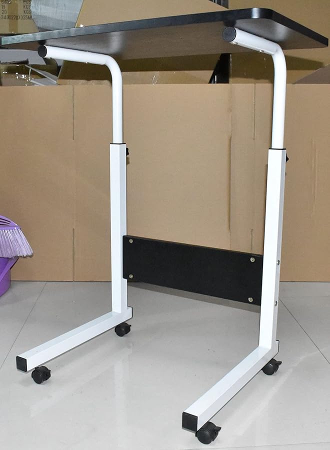 erorex Sofa Side Table With Wheels Height Adjustable Small Home Office Desk For Small Spaces Overbed Bedside Table School Student Study Writing Desk Laptop Desk Tv Table For Living Room Bedrooms Black - Image 2