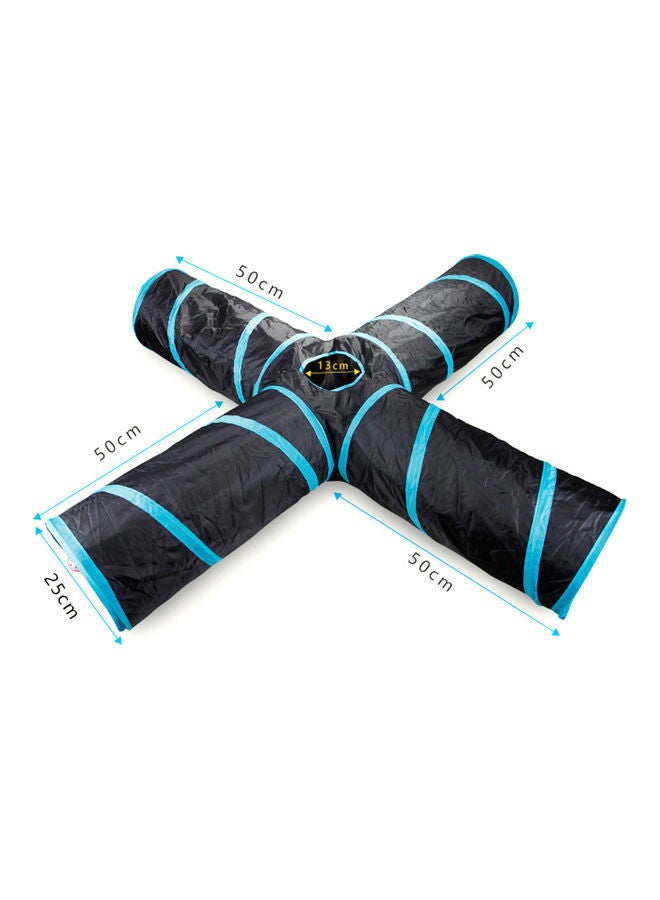 Loquat 4-Way Folding Portable Pet Cat Tunnel Blue/Black - Image 5