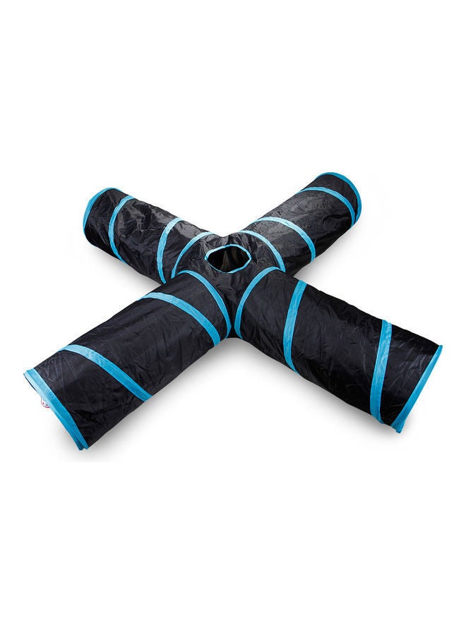 Loquat 4-Way Folding Portable Pet Cat Tunnel Blue/Black - Image 3