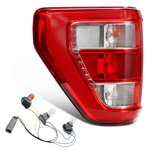 STRAUTOS Tail Lights Compatible With 2021 2022 2023 Ford F150 XL STX with Bulbs OEM Rear Tail Light Cover Assembly Left Driver Side Replace ML3Z13405E - Image 1