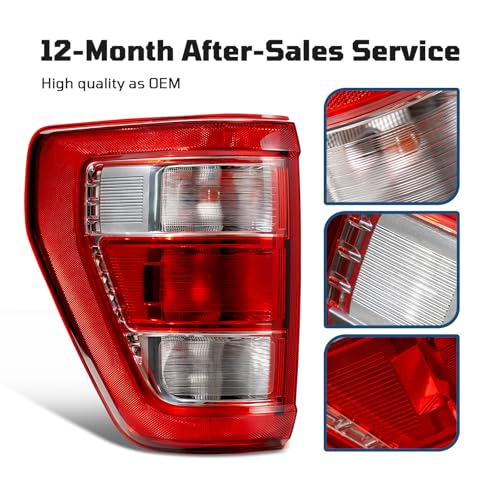 STRAUTOS Tail Lights Compatible With 2021 2022 2023 Ford F150 XL STX with Bulbs OEM Rear Tail Light Cover Assembly Left Driver Side Replace ML3Z13405E - Image 2
