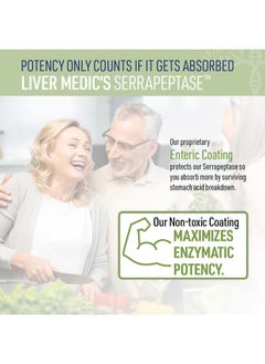 Liver Medic Serrapeptase Pure Digestive Enzymes (Enteric Coated) – Premium Healthy Gut Protection & Liver Support – Non-GMO, Vegan Liver Supplement for Gut Health. Digestive Enzymes & Tissue Support (60 Caps)  - Image 5