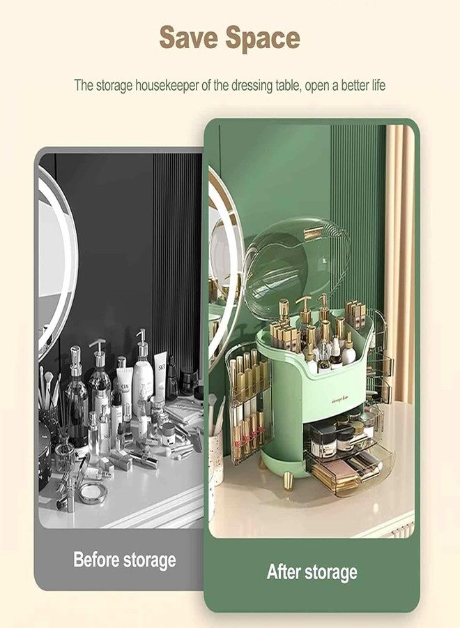 WOLBLIX Makeup Organizer and Storage with Lid & Drawers, Cosmetics Skincare Organizers Box with Waterproof & Dustproof Cover for Bedroom, Bathroom - Image 4