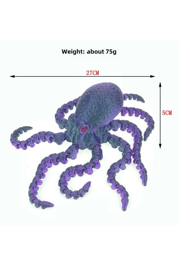 3D Printing Toys Hot Multi-Color Sample Belt Simulation Eye Movable Joint Octopus Laser Gradient Luminous-Color:Yellow Gold - Image 3