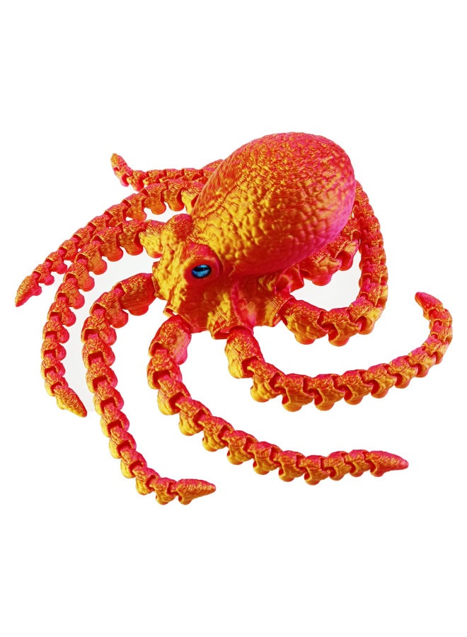 3D Printing Toys Hot Multi-Color Sample Belt Simulation Eye Movable Joint Octopus Laser Gradient Luminous-Color:Yellow Gold - Image 4