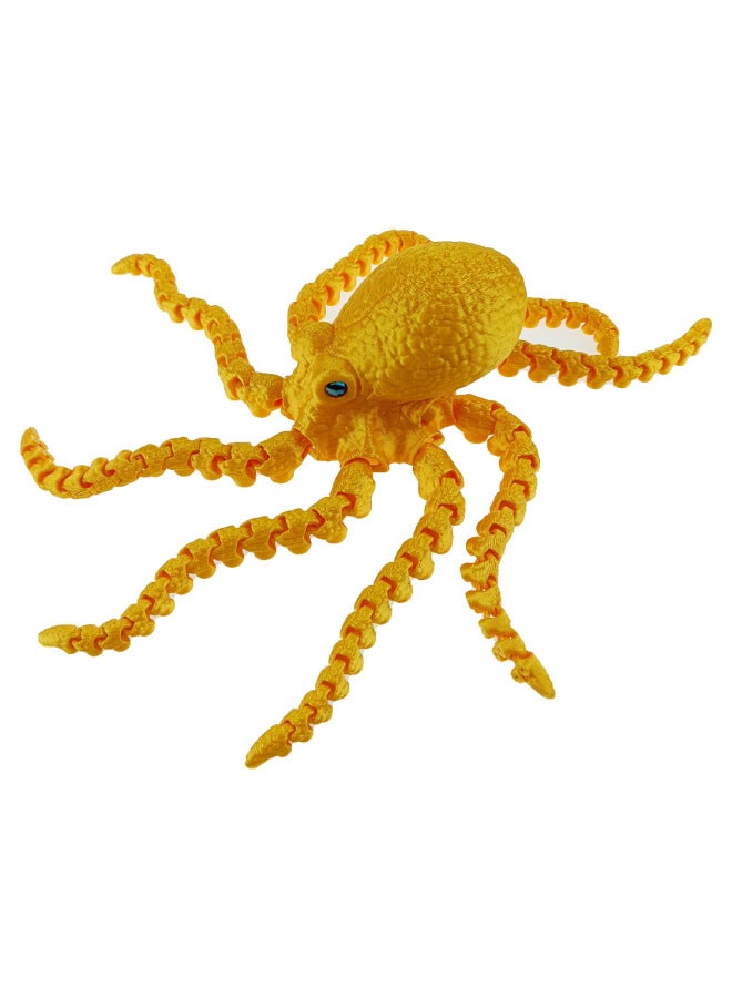 3D Printing Toys Hot Multi-Color Sample Belt Simulation Eye Movable Joint Octopus Laser Gradient Luminous-Color:Yellow Gold - Image 1