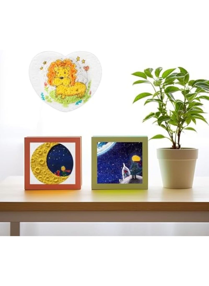 SYOSI 10pcs Magic Foam Texture Paper for 3D Drawing and Puffy Texture Painting, White Cellulose Cards for DIY Art & Crafts, Heart-Shaped Magic Canvas Sponge Sheets (7x6cm) - Image 3