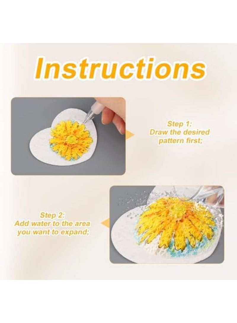 SYOSI 10pcs Magic Foam Texture Paper for 3D Drawing and Puffy Texture Painting, White Cellulose Cards for DIY Art & Crafts, Heart-Shaped Magic Canvas Sponge Sheets (7x6cm) - Image 4