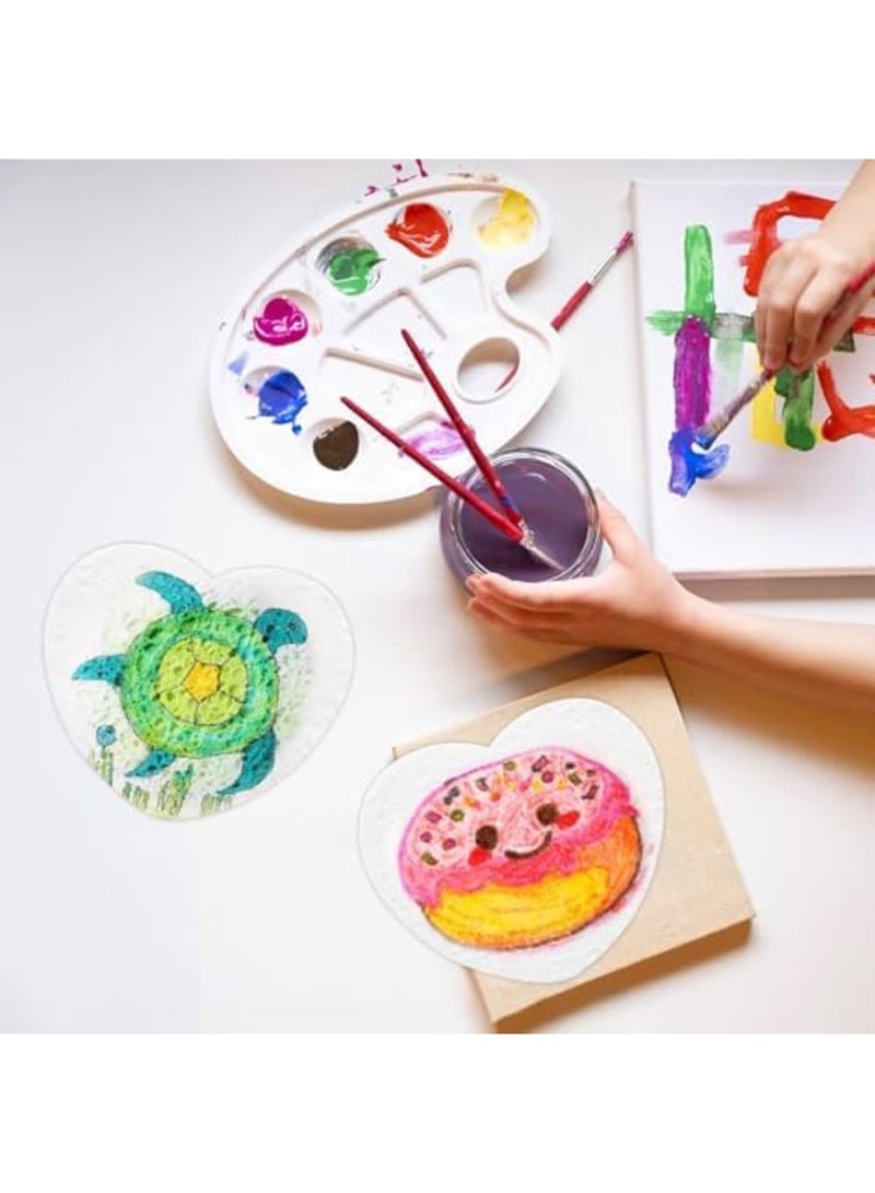 SYOSI 10pcs Magic Foam Texture Paper for 3D Drawing and Puffy Texture Painting, White Cellulose Cards for DIY Art & Crafts, Heart-Shaped Magic Canvas Sponge Sheets (7x6cm) - Image 5