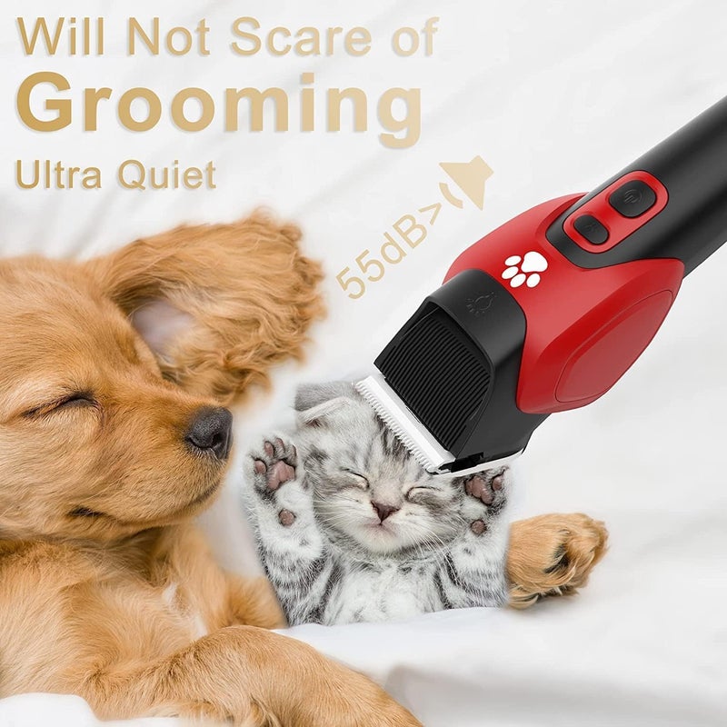 Solimpia Dog Cat Clippers - Electric Grooming Trimmer Kit, Rechargeable Cordless Low Noise Professional Pet Hair Trimmer Set, Unisex - Image 2