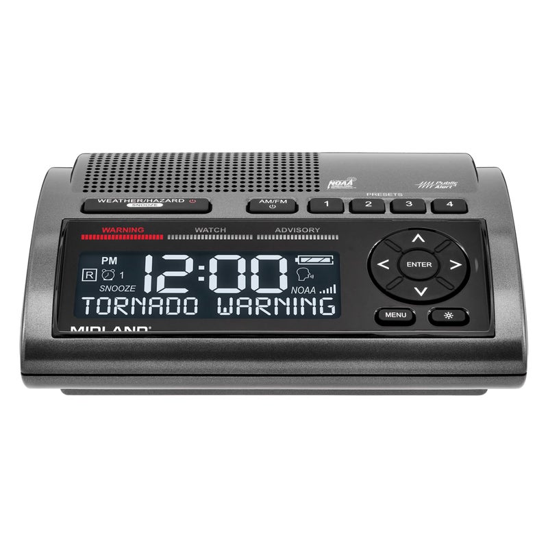 Midland WR400 Weather Radio Deluxe NOAA Emergency Alert Scanner Home Use with Battery Backup Local County Programming Over 80 Emergency Voice Flashing Alerts Alarm Clock AMFM Radio - Image 2