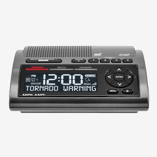 Midland WR400 Weather Radio Deluxe NOAA Emergency Alert Scanner Home Use with Battery Backup Local County Programming Over 80 Emergency Voice Flashing Alerts Alarm Clock AMFM Radio - Image 3