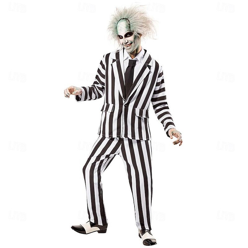 Y&D Fancy Costume Suits & Blazers Halloween Group Couples Costumes Beetlejuice Lydia Deetz Beetlejuice 2 Horror Movie Adults' Men's Women's Halloween Carnival Party Performance Easy Halloween Costumes - Image 3