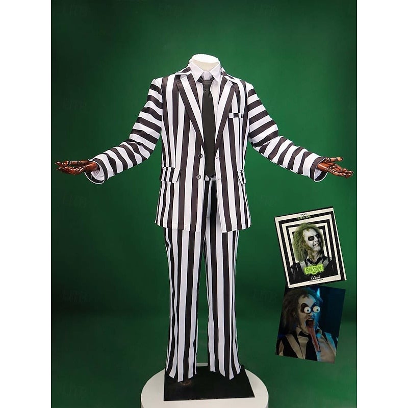 Y&D Fancy Costume Suits & Blazers Halloween Group Couples Costumes Beetlejuice Lydia Deetz Beetlejuice 2 Horror Movie Adults' Men's Women's Halloween Carnival Party Performance Easy Halloween Costumes - Image 4