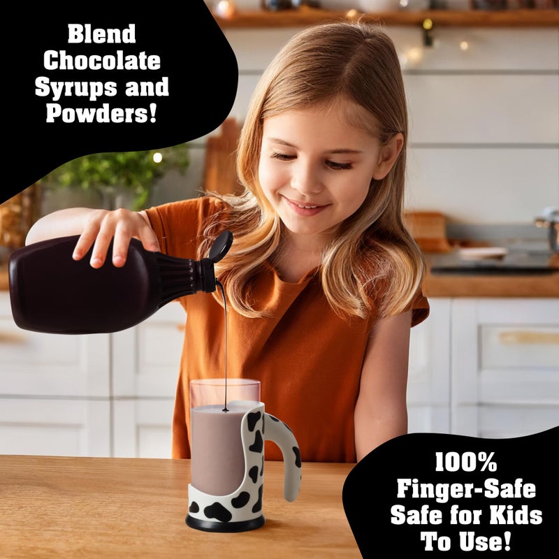 Hog Wild Moo Mixer Supreme Chocolate Milk Mixer Mug - 16 Oz Cup + No Spill Sip Lid & Easy To Clean Detachable Base - Stocking Stuffer Automatically Mixes Powder & Syrup - Dishwasher Safe, Portable - Image 4