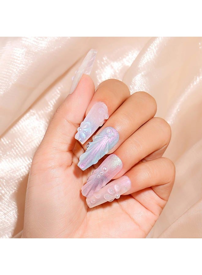 AIMEILI طلاء أظافر جل خالي من الهيما، طلاء أظافر جل لامع على شكل حورية البحر، مجموعة طلاء جل قابلة للإزالة U V مكونة من 6 قطع سعة 10 مل - مجموعة كيت 42 - Image 5